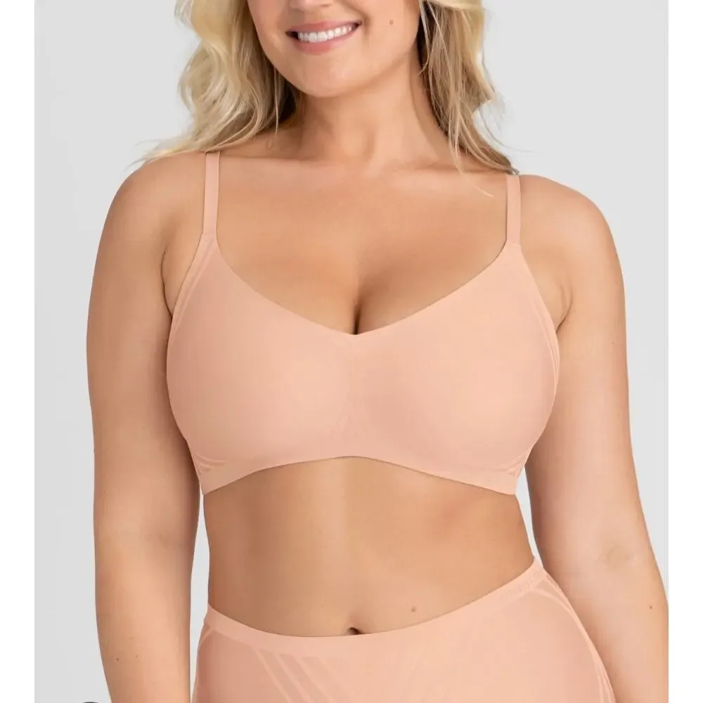 Honeylove Set Bras 3X Blush Maroon Fig Black Big Chest Comfort V-Neck Silhouette - Picture 6 of 8